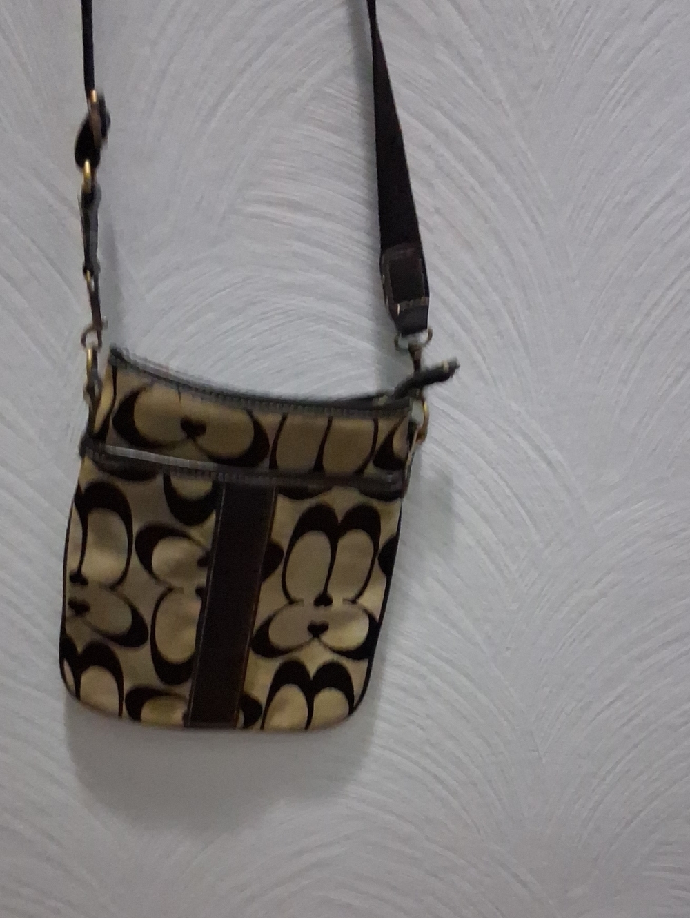 Coach Khaki and Brown Signature Crossbody